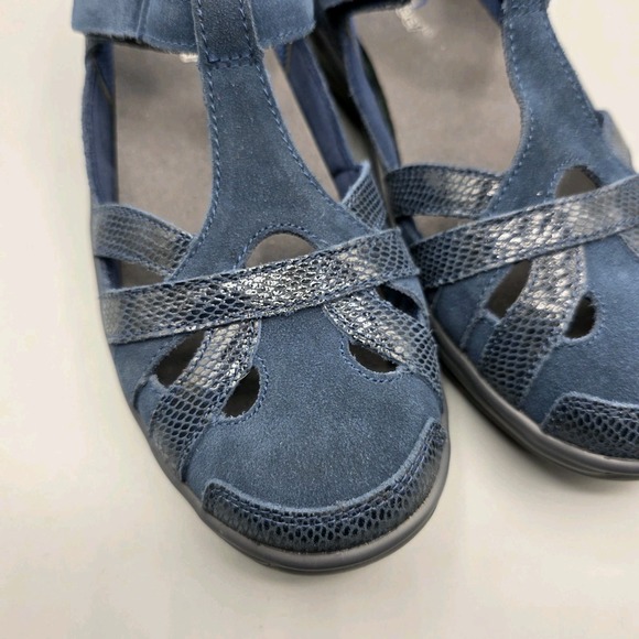 Orthofeet Juno Shoes Womens 9 Navy Blue T Strap Comfort Mary Jane Adjustable - Picture 2 of 12